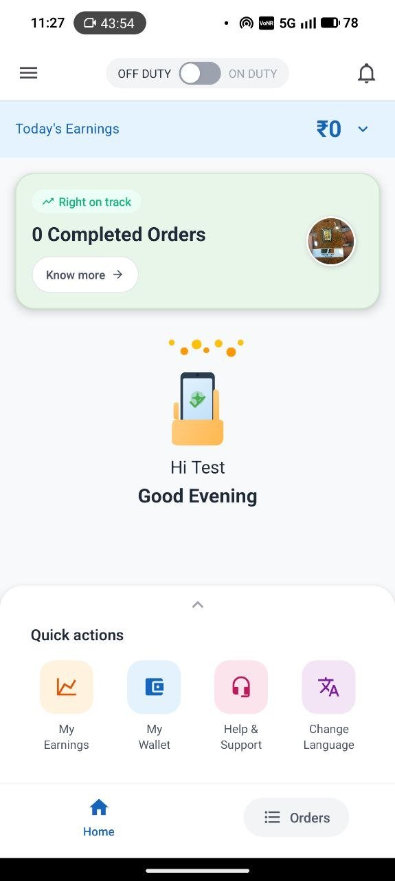 AmbuGo driver app home screen
