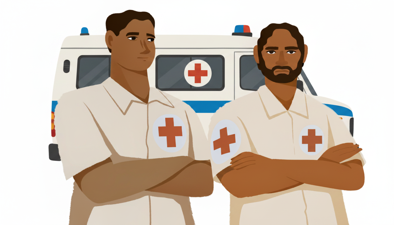 AmbuGo medics with a Bengaluru ambulance